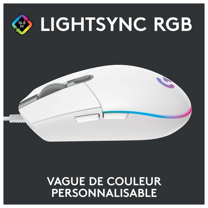 Souris gamer - Filaire - Logitech G - G203 - Blanc Souris gamer - Filaire - Logitech G - G203 - Blanc
