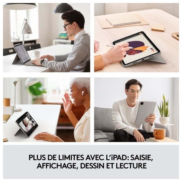 Etui clavier - Logitech - Combo Touch - Pour iPad Pro 11 pouces (1e, 2e, 3e et 4e générations) Etui clavier - Logitech - Combo Touch - Pour iPad Pro 11 pouces (1e, 2e, 3e et 4e générations)