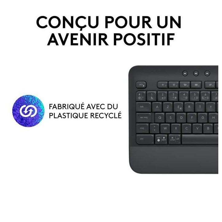 Clavier - Sans fil - Logitech - Signature K650 - AZERTY - Ergonomique avec repose-poignets - Graphite Clavier - Sans fil - Logitech - Signature K650 - AZERTY - Ergonomique avec repose-poignets - Graphite