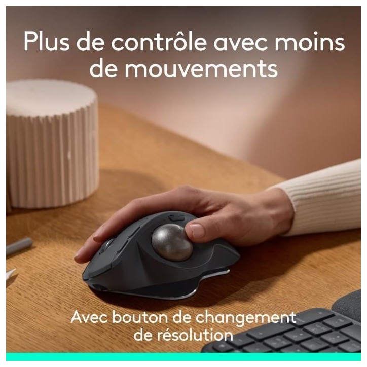 Souris ergonomique - sans fil - Logitech - MX ERGO S - Graphite Souris ergonomique - sans fil - Logitech - MX ERGO S - Graphite