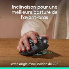 Souris ergonomique - sans fil - Logitech - MX ERGO S - Graphite