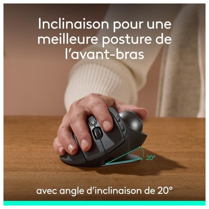 Souris ergonomique - sans fil - Logitech - MX ERGO S - Graphite Souris ergonomique - sans fil - Logitech - MX ERGO S - Graphite