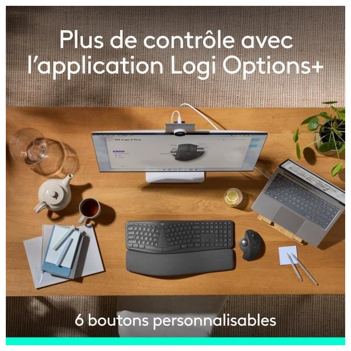 Souris ergonomique - sans fil - Logitech - MX ERGO S - Graphite Souris ergonomique - sans fil - Logitech - MX ERGO S - Graphite