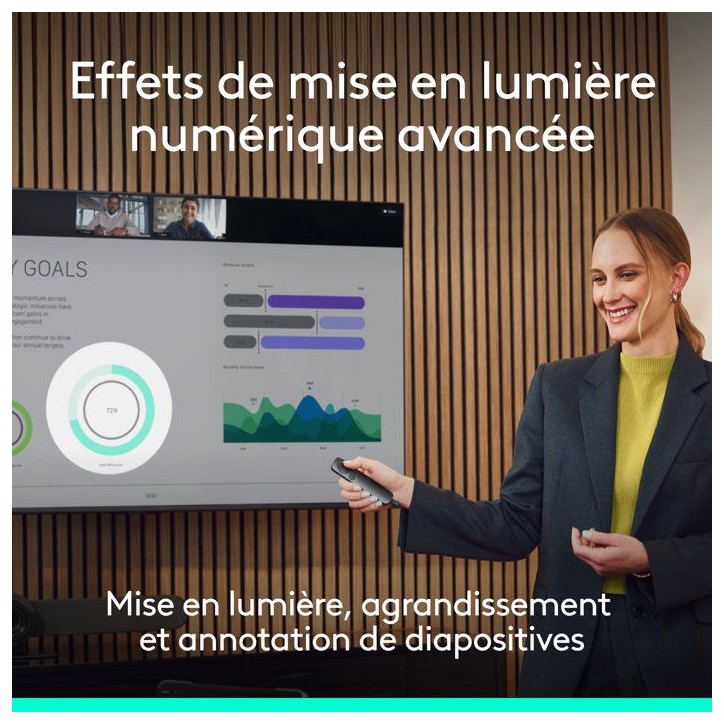 Télécommande de présentation - Sans fil - Logitech - Spotlight 2 - Bluetooth/USB-C - Graphite