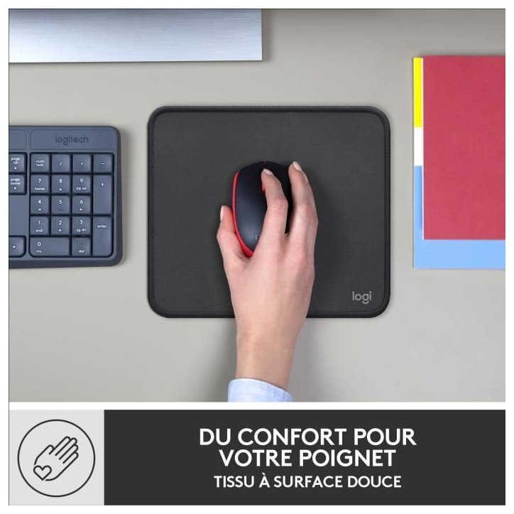 Tapis de souris - Logitech - Série Studio - Glissement facile - Noir Tapis de souris - Logitech - Série Studio - Glissement facile - Noir