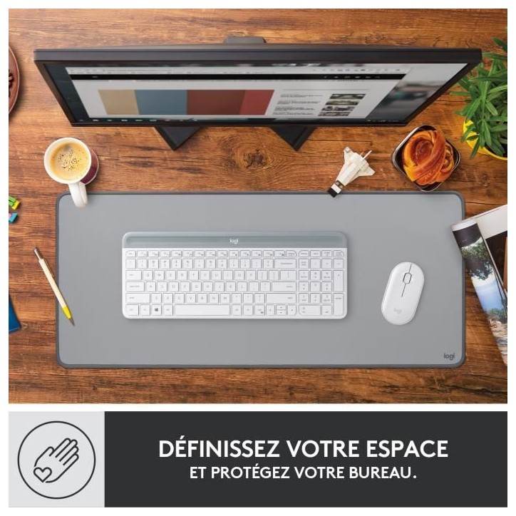 Tapis de souris - Logitech - Desk Mat - Studio Série - Gris Tapis de souris - Logitech - Desk Mat - Studio Série - Gris