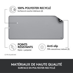 Tapis de souris - Logitech - Desk Mat - Studio Série - Gris