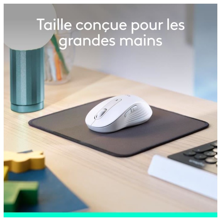 Souris - Sans fil - Logitech - Signature M650 L - Blanc - Droitier Souris - Sans fil - Logitech - Signature M650 L - Blanc - Droitier