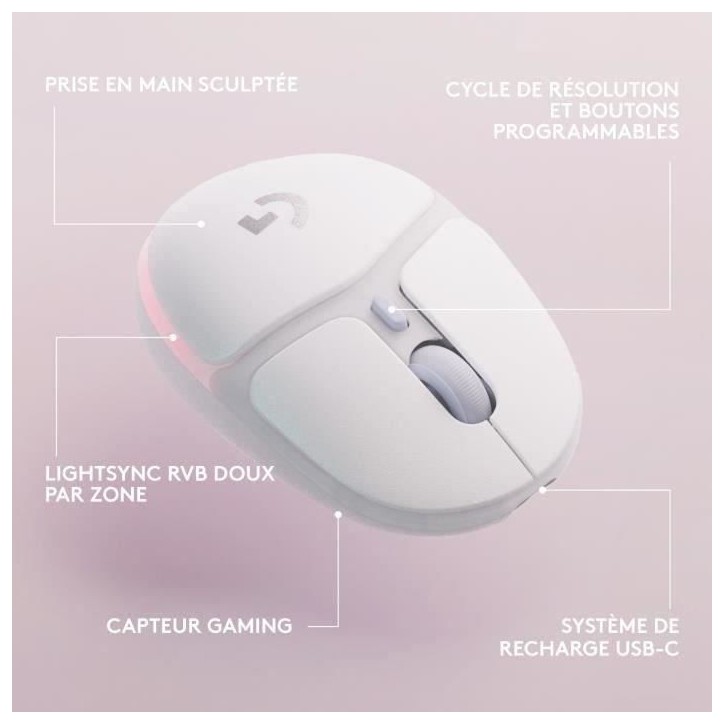 Souris Gamer - Sans fil - Logitech G - G705 - Blanc Souris Gamer - Sans fil - Logitech G - G705 - Blanc