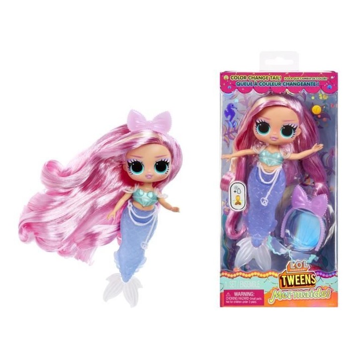L.O.L. Surprise! Tweens - Sirene Lola - Poupée avec queue de sirene qui change de couleur, Nageoire mobile, Accessoires - 4 ans L.O.L. Surprise! Tweens - Sirene Lola - Poupée avec queue de sirene qui change de couleur, Nageoire mobile, Accessoires - 4 ans
