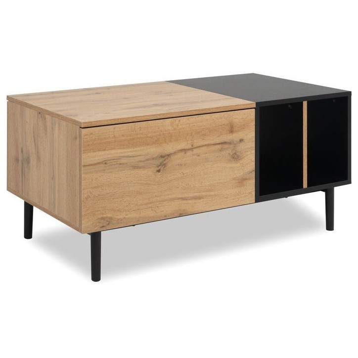 Table basse - LONA - Rectangulaire - Chene artisan / Noir - 100 x 46,5 x 55 cm Table basse - LONA - Rectangulaire - Chene artisan / Noir - 100 x 46,5 x 55 cm