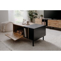 Table basse - LONA - Rectangulaire - Chene artisan / Noir - 100 x 46,5
