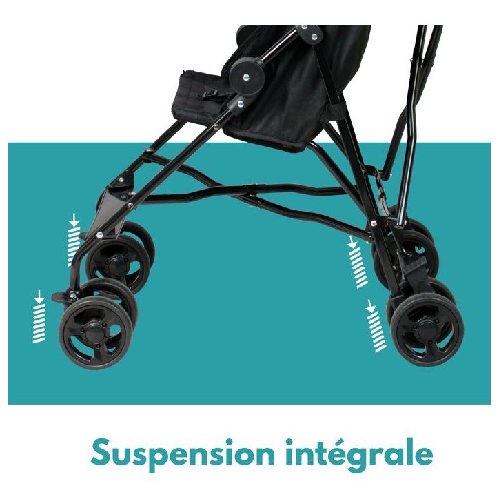Looping Poussette Canne Fixe avec Canopy | Black Chiné Looping Poussette Canne Fixe avec Canopy | Black Chiné
