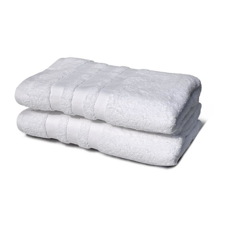 Lot de 2 serviettes - LOVELY HOME - 2 Draps de douche 70 x 140 cm - Bl