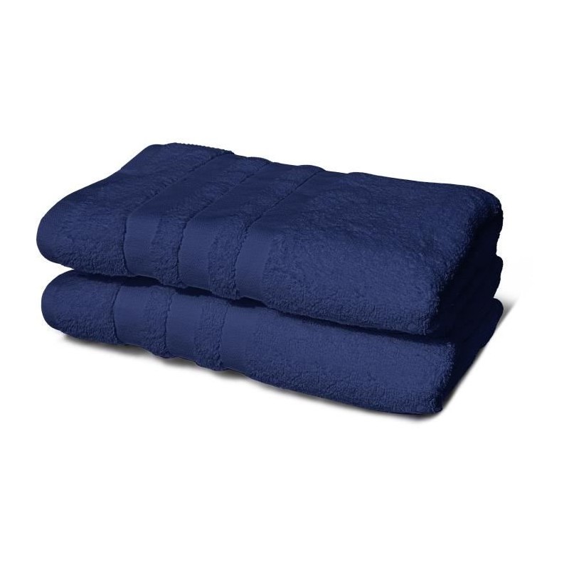 Lot de 2 serviettes - LOVELY HOME - 2 Draps de douche 70 x 140 cm - Bl
