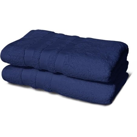 Lot de 2 serviettes - LOVELY HOME - 2 Draps de douche 70 x 140 cm - Bl