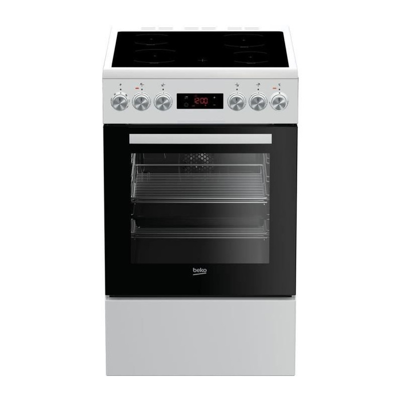 Cuisiniere vitrocéramique - BEKO - FSE57302GWC - 4 feux - 50cm