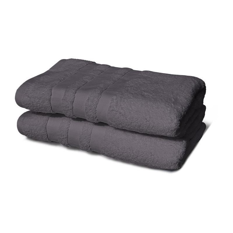 Lot de 2 serviettes - LOVELY HOME - 2 Draps de douche 70 x 140 cm - Gr