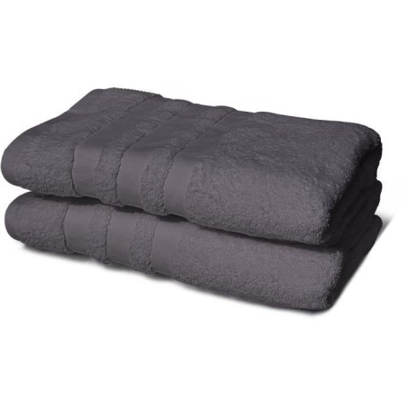 Lot de 2 serviettes - LOVELY HOME - 2 Draps de douche 70 x 140 cm - Gr