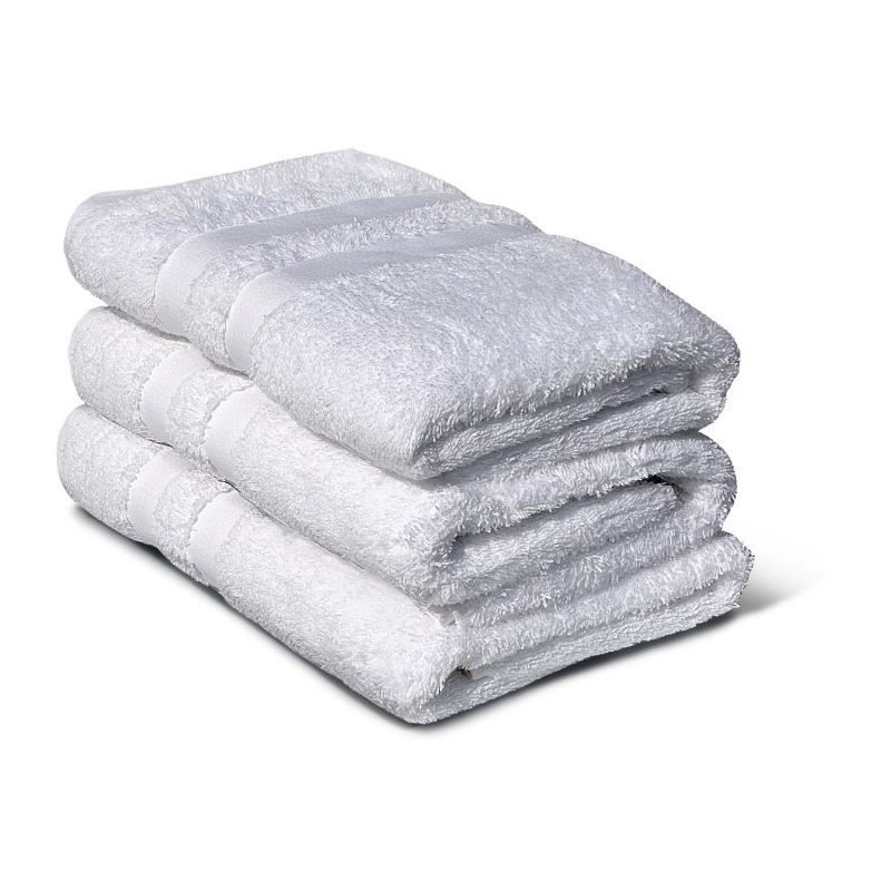 Lot de 3 serviettes - LOVELY HOME - 3 Serviettes 50 x 100 cm - Blanc