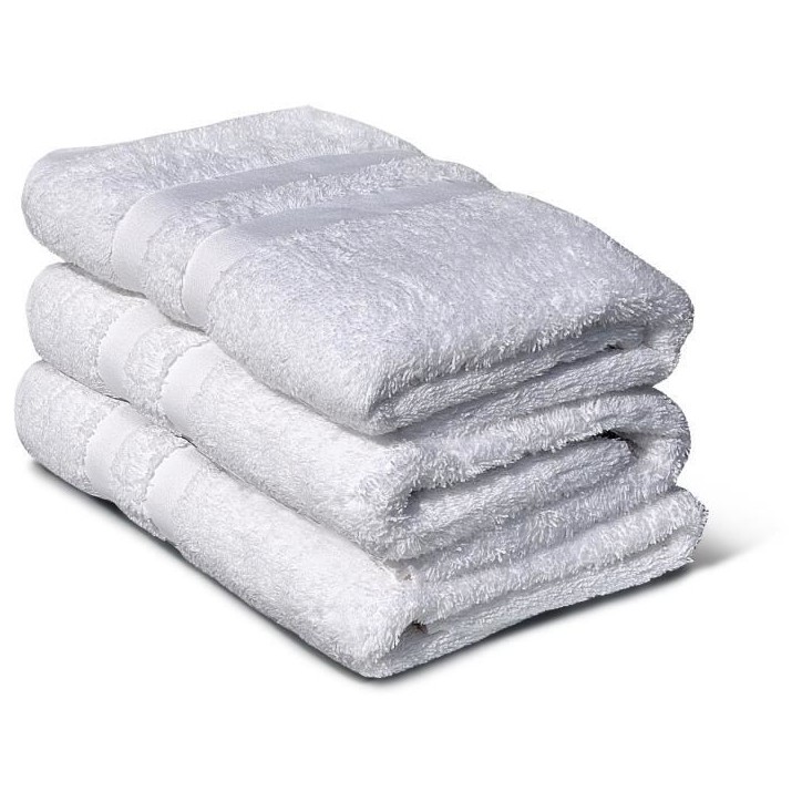 Lot de 3 serviettes - LOVELY HOME - 3 Serviettes 50 x 100 cm - Blanc Lot de 3 serviettes - LOVELY HOME - 3 Serviettes 50 x 100 cm - Blanc