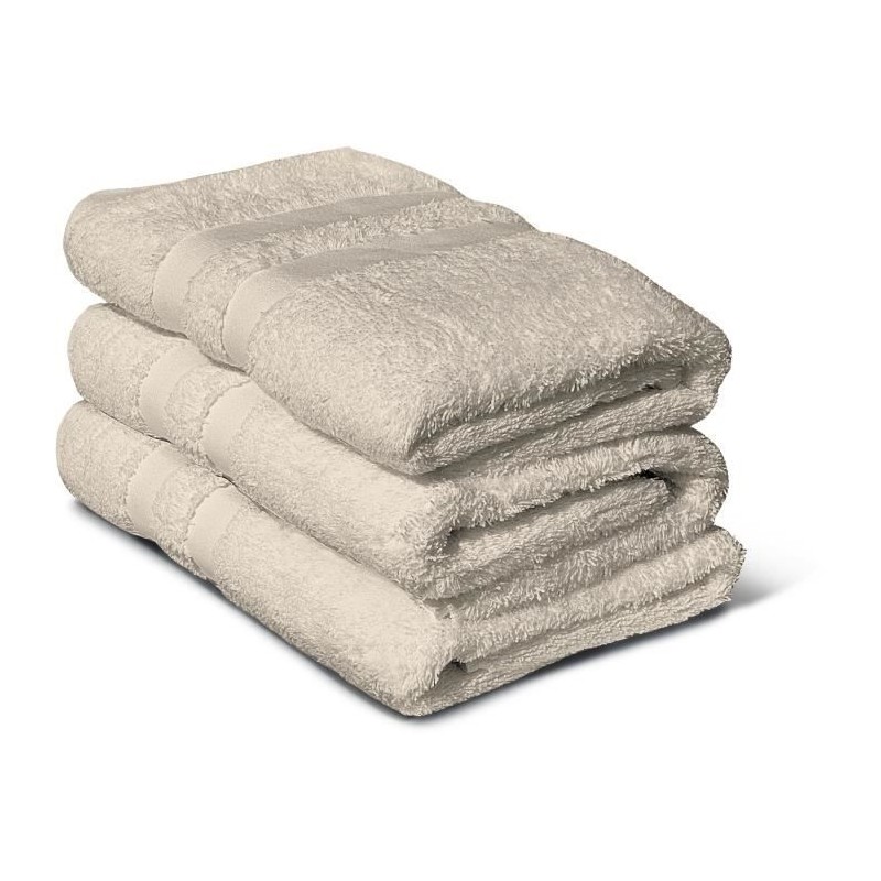 Lot de 3 serviettes - LOVELY HOME - 3 Serviettes 50 x 100 cm - Beige