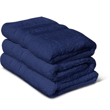 Lot de 3 serviettes - LOVELY HOME - 3 Serviettes 50 x 100 cm - Bleu ma