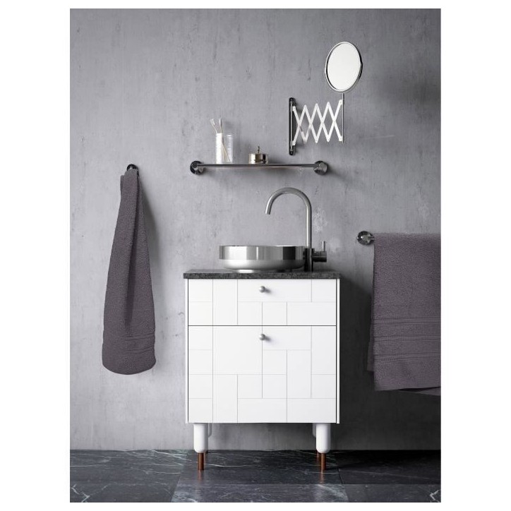 Lot de 3 serviettes - LOVELY HOME - 3 Serviettes 50 x 100 cm - Gris anthracite Lot de 3 serviettes - LOVELY HOME - 3 Serviettes 50 x 100 cm - Gris anthracite