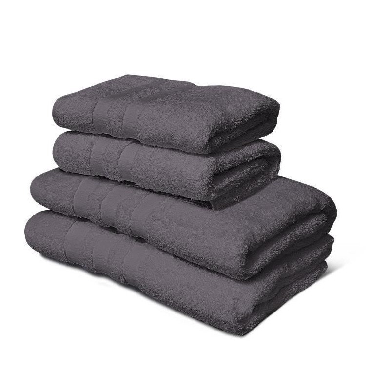 Lot de 4 serviettes - LOVELY HOME - 2 Serviettes 50 x 100 cm + 2 Draps