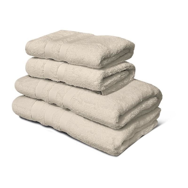Lot de 4 serviettes - LOVELY HOME - 2 Serviettes 50 x 100 cm + 2 Draps