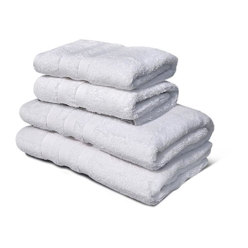 Lot de 4 serviettes - LOVELY HOME - 2 Serviettes 50 x 100 cm + 2 Draps
