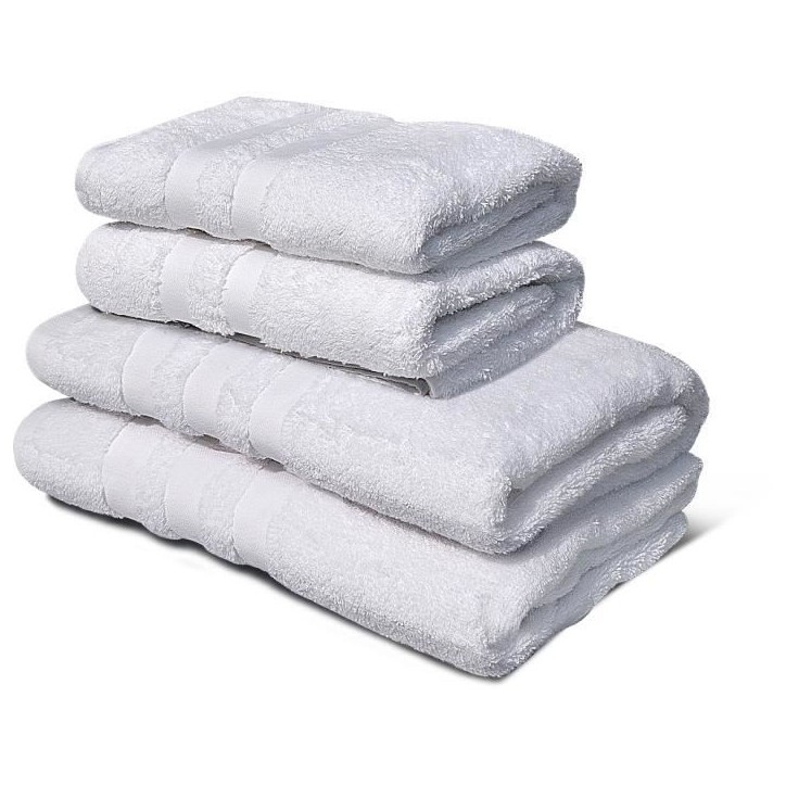 Lot de 4 serviettes - LOVELY HOME - 2 Serviettes 50 x 100 cm + 2 Draps de douche 70 x 140 cm - Blanc Lot de 4 serviettes - LOVELY HOME - 2 Serviettes 50 x 100 cm + 2 Draps de douche 70 x 140 cm - Blanc