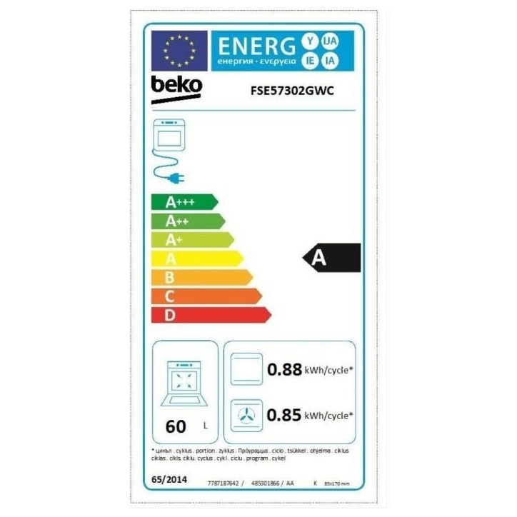 Cuisiniere vitrocéramique - BEKO - FSE57302GWC - 4 feux - 50cm Cuisiniere vitrocéramique - BEKO - FSE57302GWC - 4 feux - 50cm