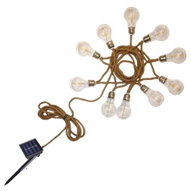 Guirlande lumineuse solaire - LUMISKY - FANTASY CORD SOLAR - 7.50 m - Corde 10 ampoules transparentes - LED blanc chaud Guirlande lumineuse solaire - LUMISKY - FANTASY CORD SOLAR - 7.50 m - Corde 10 ampoules transparentes - LED blanc chaud