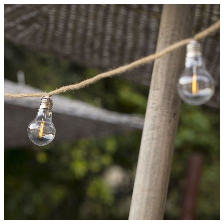 Guirlande lumineuse solaire - LUMISKY - FANTASY CORD SOLAR - 7.50 m - Corde 10 ampoules transparentes - LED blanc chaud Guirlande lumineuse solaire - LUMISKY - FANTASY CORD SOLAR - 7.50 m - Corde 10 ampoules transparentes - LED blanc chaud