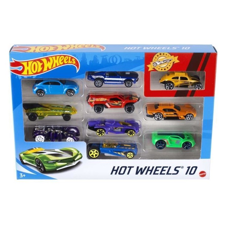 Hot Wheels - Coffret De 10 Véhicules - Coffret Petites Voitures - 3 ans et + 54886 Hot Wheels - Coffret De 10 Véhicules - Coffret Petites Voitures - 3 ans et + 54886