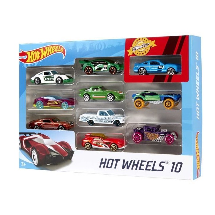 Hot Wheels - Coffret De 10 Véhicules - Coffret Petites Voitures - 3 ans et + 54886 Hot Wheels - Coffret De 10 Véhicules - Coffret Petites Voitures - 3 ans et + 54886