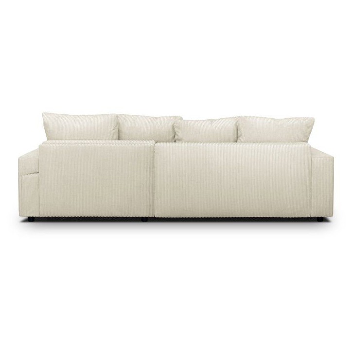 Canapé d'angle convertible réversible - 3 places - MALLO - Tissu velours côtelé Beige - 232 x 138/99 x 76 cm Canapé d'angle convertible réversible - 3 places - MALLO - Tissu velours côtelé Beige - 232 x 138/99 x 76 cm