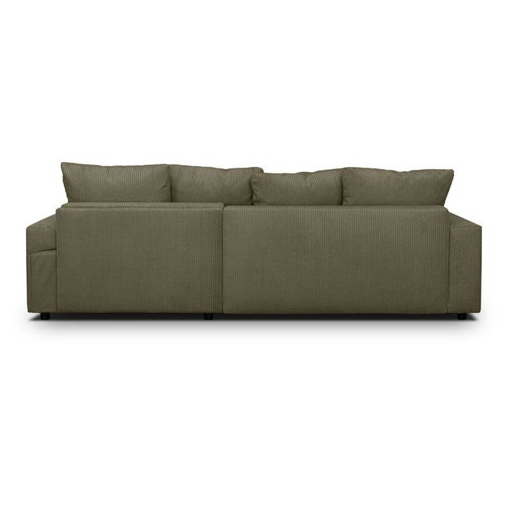 Canapé d'angle convertible réversible - 3 places - MALLO - Tissu velours côtelé Kaki - 232 x 138/99 x 76 cm Canapé d'angle convertible réversible - 3 places - MALLO - Tissu velours côtelé Kaki - 232 x 138/99 x 76 cm
