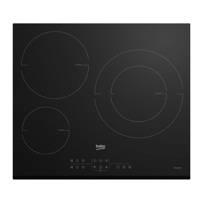 Plaque de cuisson induction BEKO - 3 feux - 58x51 cm - HII63200MTB