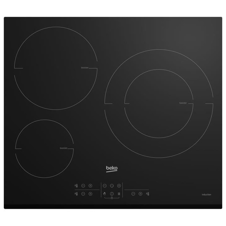 Plaque de cuisson induction BEKO - 3 feux - 58x51 cm - HII63200MTB Plaque de cuisson induction BEKO - 3 feux - 58x51 cm - HII63200MTB