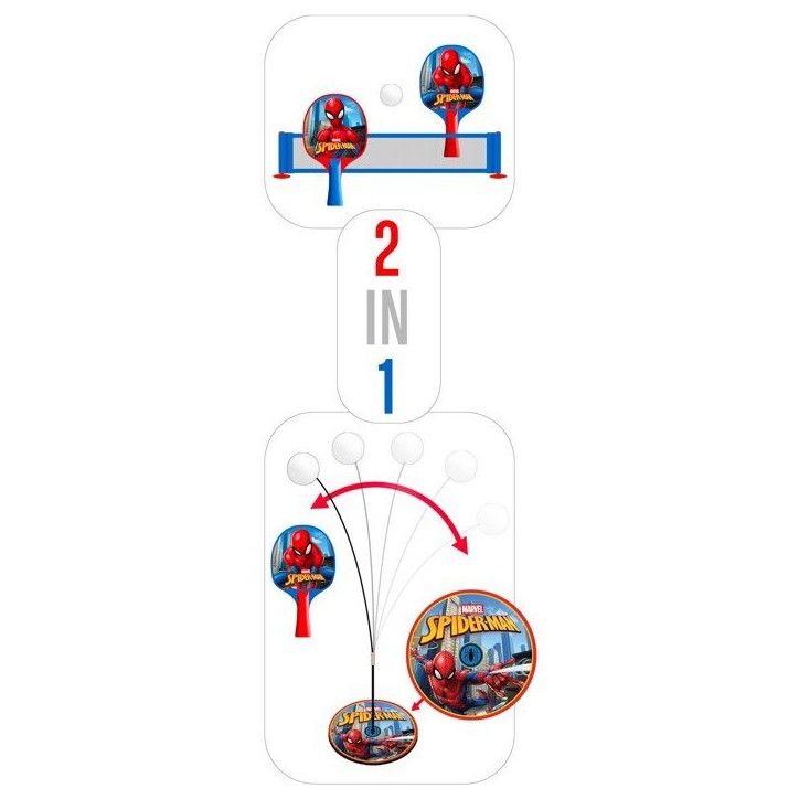 Set d'apprentissage Ping-pong 2-en-1 - MARVEL - Spider-Man Set d'apprentissage Ping-pong 2-en-1 - MARVEL - Spider-Man