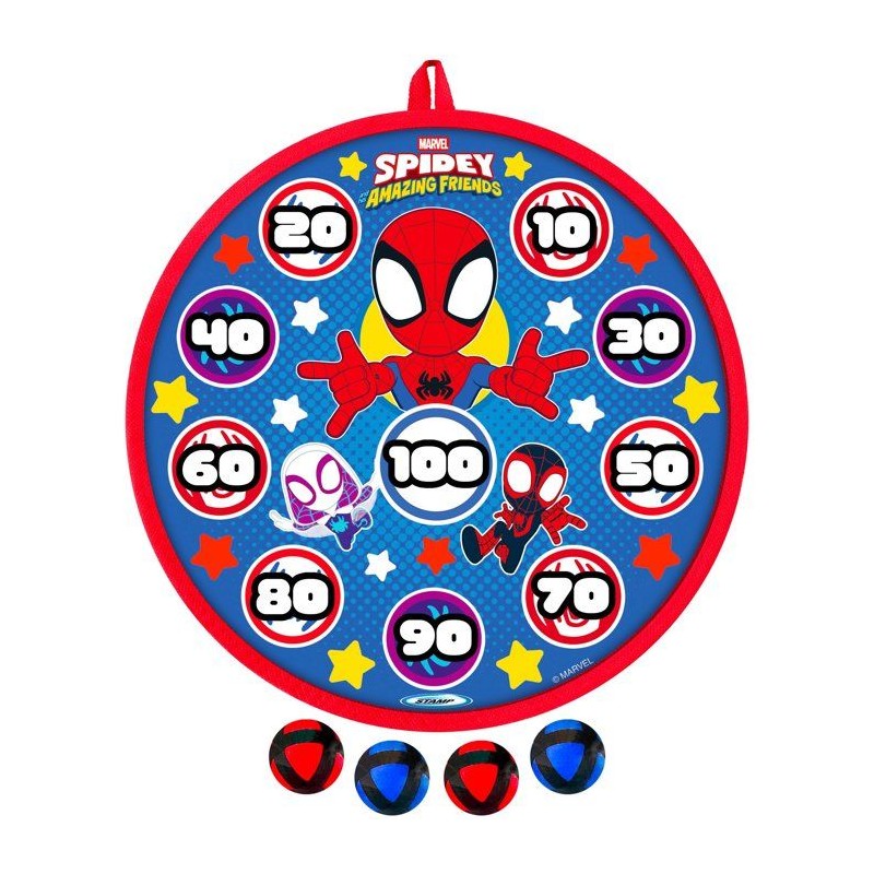 Cible et balles fléchettes - MARVEL - Spidey - Scratch - 28 cm
