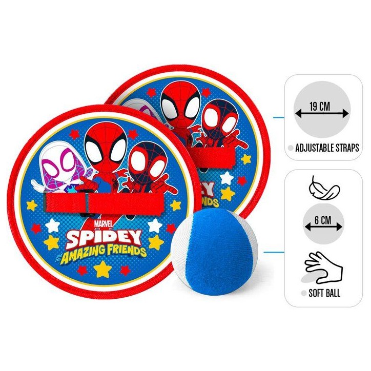 Jeu de lance-attrape balle - MARVEL - Spidey - 2 raquettes scratch Jeu de lance-attrape balle - MARVEL - Spidey - 2 raquettes scratch
