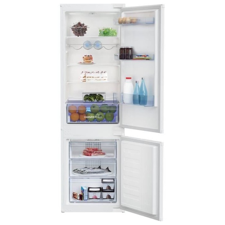 Réfrigérateur combiné intégrable BEKO BCHA275K4SN - 2 portes - 262 L - Semi No Frost - Blanc Réfrigérateur combiné intégrable BEKO BCHA275K4SN - 2 portes - 262 L - Semi No Frost - Blanc
