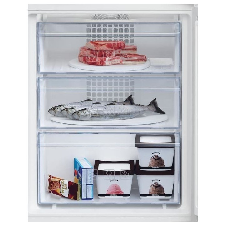 Réfrigérateur combiné intégrable BEKO BCHA275K4SN - 2 portes - 262 L - Semi No Frost - Blanc Réfrigérateur combiné intégrable BEKO BCHA275K4SN - 2 portes - 262 L - Semi No Frost - Blanc