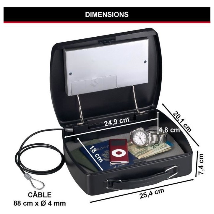 Master Lock Petit coffre nomade a combinaison électronique P008EML Master Lock Petit coffre nomade a combinaison électronique P008EML