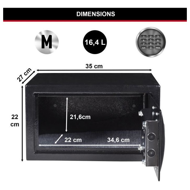 MASTER LOCK Coffre fort - Format M - 22,0 x 35,0x 27 cm MASTER LOCK Coffre fort - Format M - 22,0 x 35,0x 27 cm