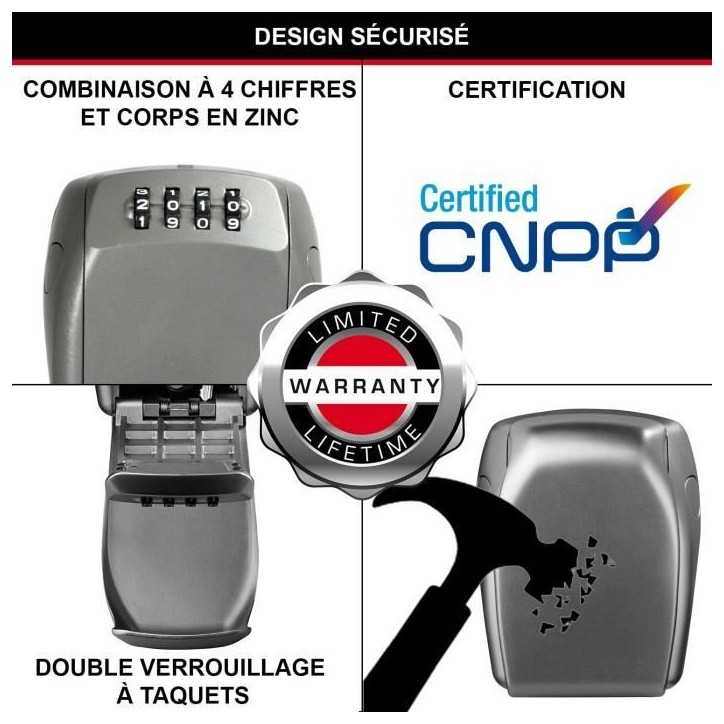 Boite a clés sécurisée - MASTER LOCK - 5415EURD - Produit certifié - Select Access Partagez vos clés en toute sécurité Boite a clés sécurisée - MASTER LOCK - 5415EURD - Produit certifié - Select Access Partagez vos clés en toute sécurité