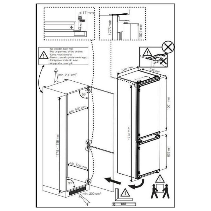 Réfrigérateur combiné intégrable BEKO BCHA275K4SN - 2 portes - 262 L - Semi No Frost - Blanc Réfrigérateur combiné intégrable BEKO BCHA275K4SN - 2 portes - 262 L - Semi No Frost - Blanc